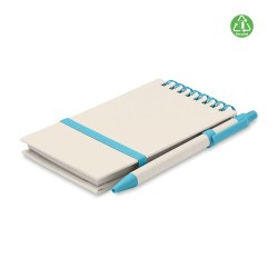 Carnet Éco-responsable en Carton de Lait Recyclé MITO SET Couleurs : turquoise Matières : carton de lait recyclé