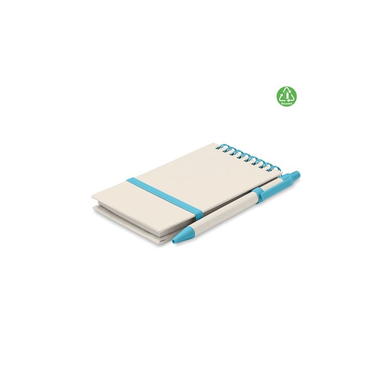 Carnet Éco-responsable en Carton de Lait Recyclé MITO SET Couleurs : turquoise Matières : carton de lait recyclé