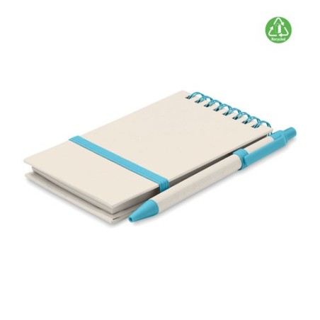 Carnet Éco-responsable en Carton de Lait Recyclé MITO SET Couleurs : turquoise Matières : carton de lait recyclé