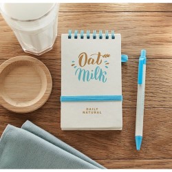 Carnet Éco-responsable en Carton de Lait Recyclé MITO SET Couleurs : turquoise Matières : carton de lait recyclé personnalisable