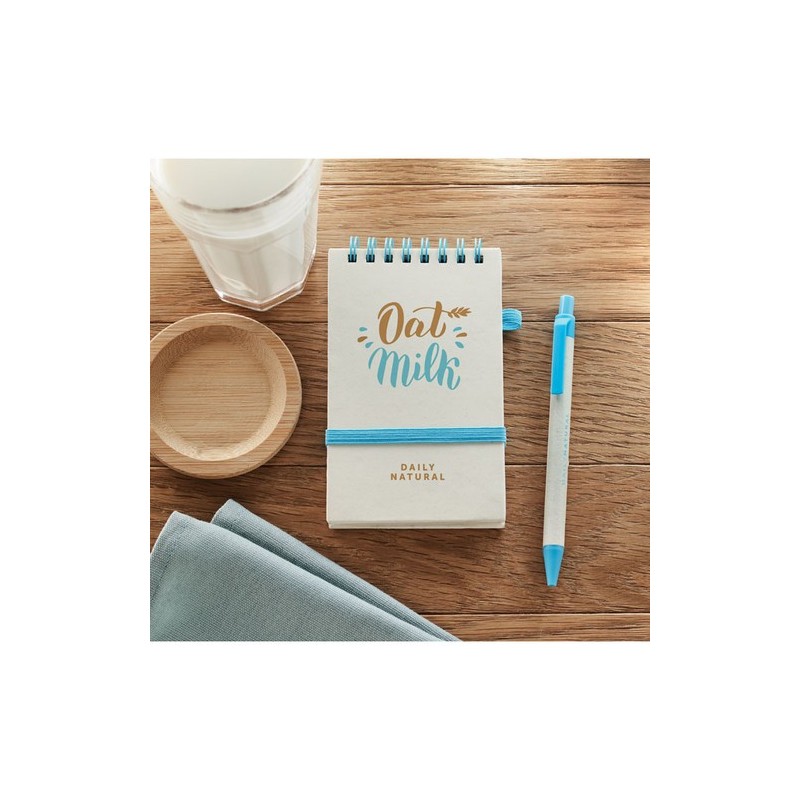 Carnet Éco-responsable en Carton de Lait Recyclé MITO SET Couleurs : turquoise Matières : carton de lait recyclé personnalisable