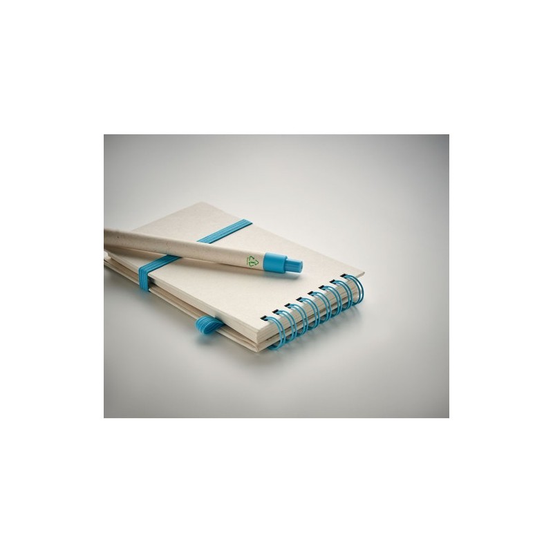 Carnet Éco-responsable en Carton de Lait Recyclé MITO SET Couleurs : turquoise Matières : carton de lait recyclé livraison expre