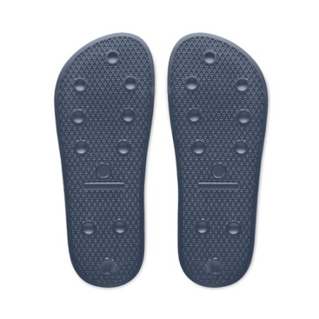 Claquettes Antidérapantes Personnalisées 42/43 KOLAM Matières : EVA Couleurs : bleu marine marquage laser ultra précis