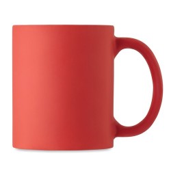 Mug en céramique mate 300 ml personnalisé DUBLIN COLOUR Matières : grès Couleurs : rouge marquage laser ultra précis