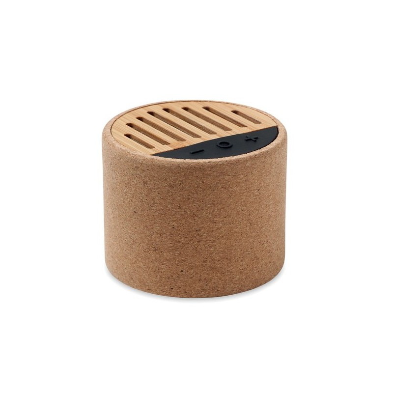 Haut-parleur sans fil  en liège ROUND Matières : métal Couleurs : beige