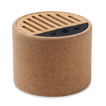 Haut-parleur sans fil  en liège ROUND Matières : métal Couleurs : beige