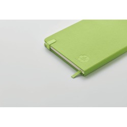 Carnet A5 ligné en PU recyclé ARPU Matières : papier recyclé Couleurs : vert citron cadeau affaires élégant