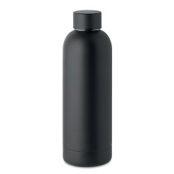 Bouteille  en acier inox recyclé ATHENA Couleurs : noir Matières : acier inoxydable recyclé impression haute définition