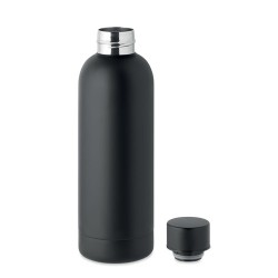 Bouteille  en acier inox recyclé ATHENA Couleurs : noir Matières : acier inoxydable recyclé impression logo haute qualité