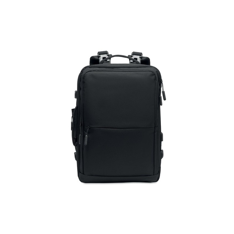Sac à dos  600D RPET personnalisé - SOPHIS Matières : PET recyclé Couleurs : noir personnalisable avec votre logo