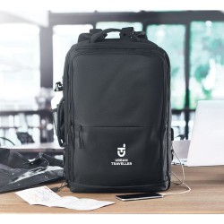 Sac à dos  600D RPET personnalisé - SOPHIS Matières : PET recyclé Couleurs : noir goodies publicitaire événementiel