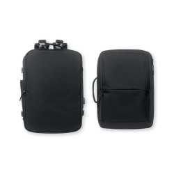 Sac à dos  600D RPET personnalisé - SOPHIS Matières : PET recyclé Couleurs : noir personnalisation rapide en France