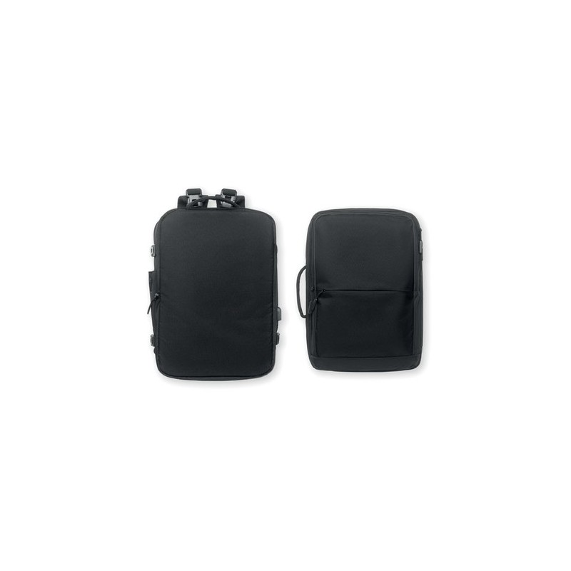 Sac à dos  600D RPET personnalisé - SOPHIS Matières : PET recyclé Couleurs : noir personnalisation rapide en France