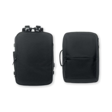 Sac à dos  600D RPET personnalisé - SOPHIS Matières : PET recyclé Couleurs : noir personnalisation rapide en France
