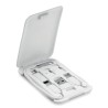 Câble 3 en 1 personnalisable pour support téléphone YAPO+ Matières : ABS Couleurs : blanc marquage laser ultra précis