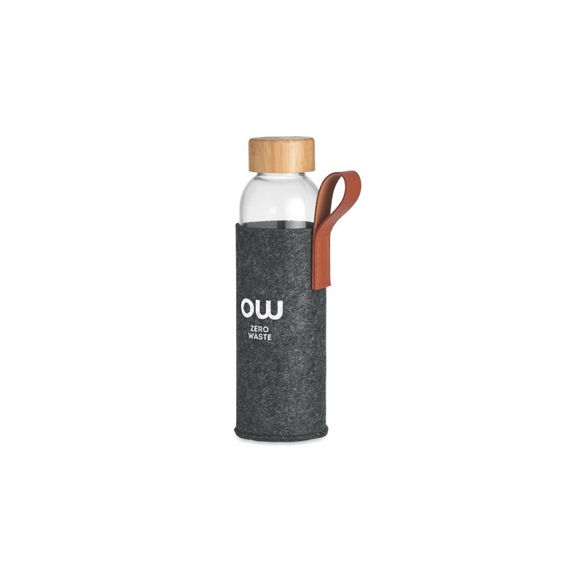 Bouteille en verre  500 ml - THAI Matières : verre Couleurs : pierre cadeau entreprise pas cher