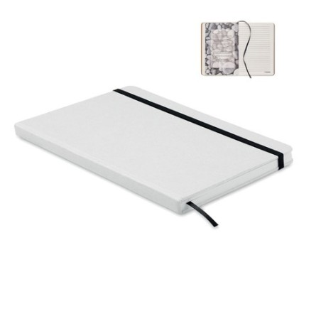 Carnet A5 Éco-responsable en Carton Recyclé Personnalisé STEIN Matières : papier de pierre Couleurs : blanc personnalisable avec
