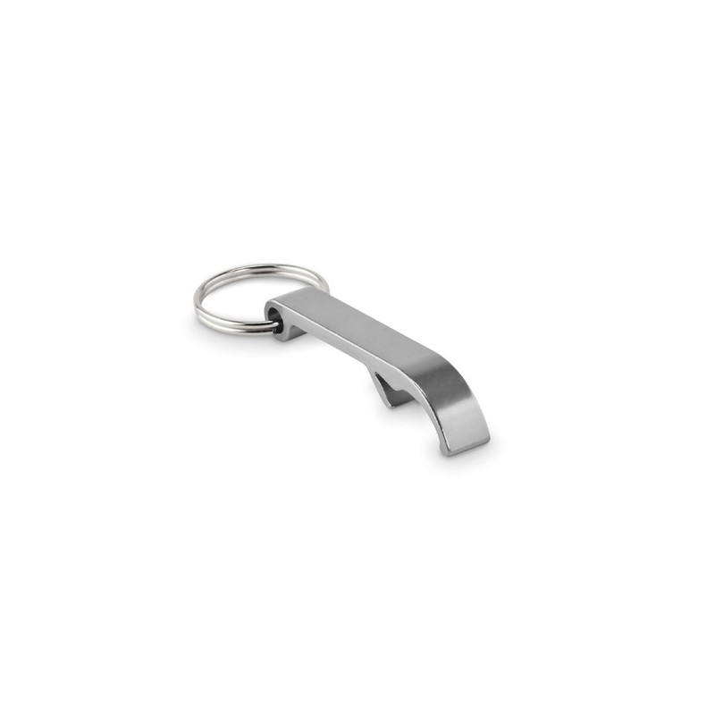 Porte-clés s en aluminium recyclé décapsuleur pratique personnalisé - OVIKEY Matières : aluminium Couleurs : argenté