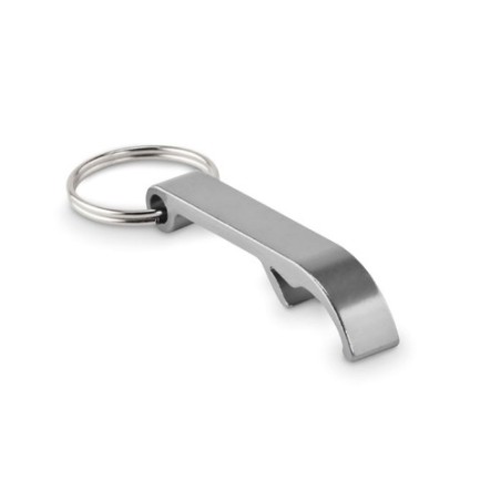 Porte-clés s en aluminium recyclé décapsuleur pratique personnalisé - OVIKEY Matières : aluminium Couleurs : argenté