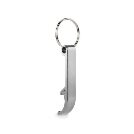 Porte-clés s en aluminium recyclé décapsuleur pratique personnalisé - OVIKEY Matières : aluminium Couleurs : argenté objet promo