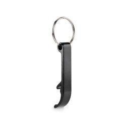 Porte-clés s en aluminium recyclé décapsuleur pratique personnalisé - OVIKEY Matières : aluminium Couleurs : noir personnalisati