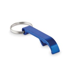 Porte-clés s en aluminium recyclé décapsuleur pratique personnalisé - OVIKEY Matières : aluminium Couleurs : bleu cadeau entrepr
