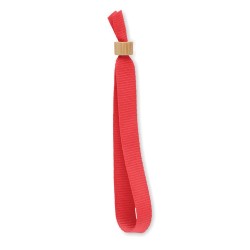 Bracelet Événementiel Éco-responsable Personnalisé en Polyester RPET FIESTA Matières : PET recyclé Couleurs : rouge marquage las