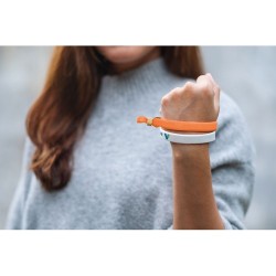 Bracelet Événementiel Éco-responsable Personnalisé en Polyester RPET FIESTA Matières : PET recyclé Couleurs : orange personnalis