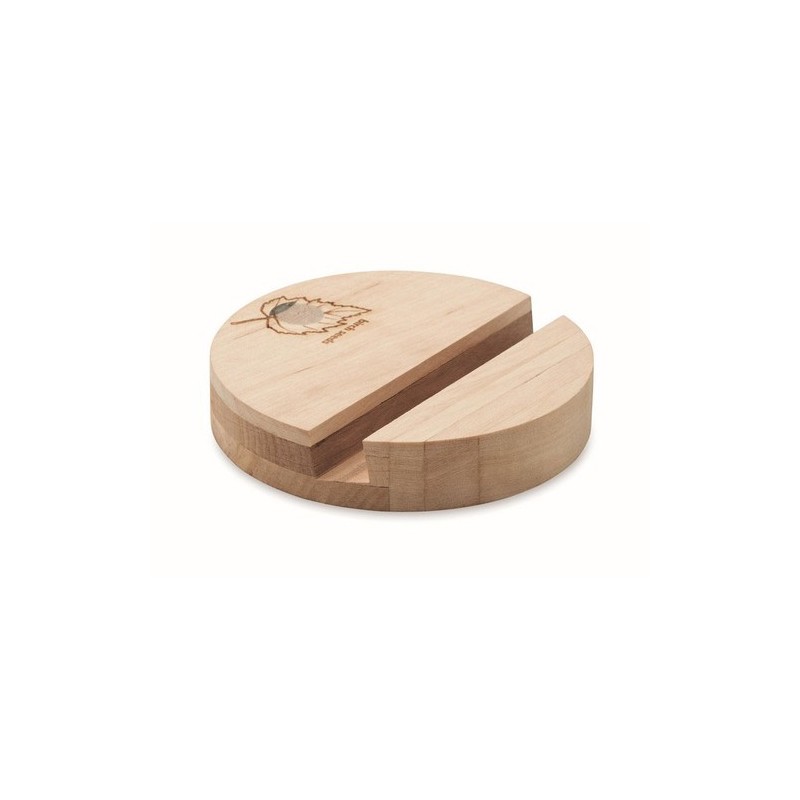 Support de téléphone  en bouleau personnalisé - GROW ROUND STAND Matières : bois Couleurs : bois