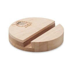Support de téléphone  en bouleau personnalisé - GROW ROUND STAND Matières : bois Couleurs : bois cadeau entreprise pas cher