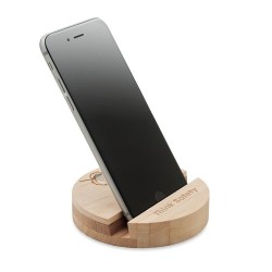 Support de téléphone  en bouleau personnalisé - GROW ROUND STAND Matières : bois Couleurs : bois goodies publicitaire événementi