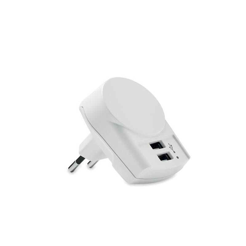 Chargeur Euro USB 2 Ports Personnalisé 12W pas cher - Skross Matières : ABS Couleurs : blanc