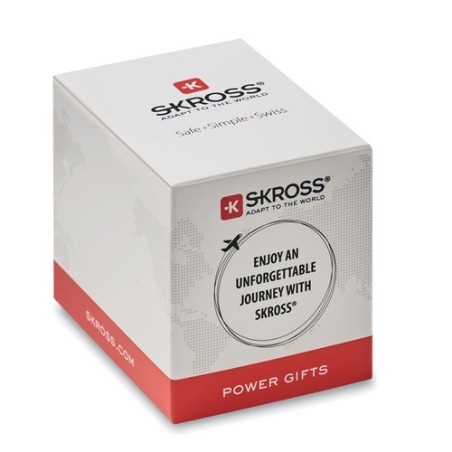 Chargeur Euro USB 2 Ports Personnalisé 12W pas cher - Skross Matières : ABS Couleurs : blanc cadeau entreprise pas cher