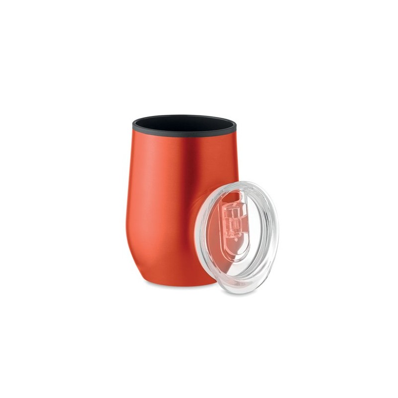 Tasse double paroi incassable personnalisée 350 ml - CHIN CHAN Matières : acier inoxydable Couleurs : rouge cadeau entreprise pa