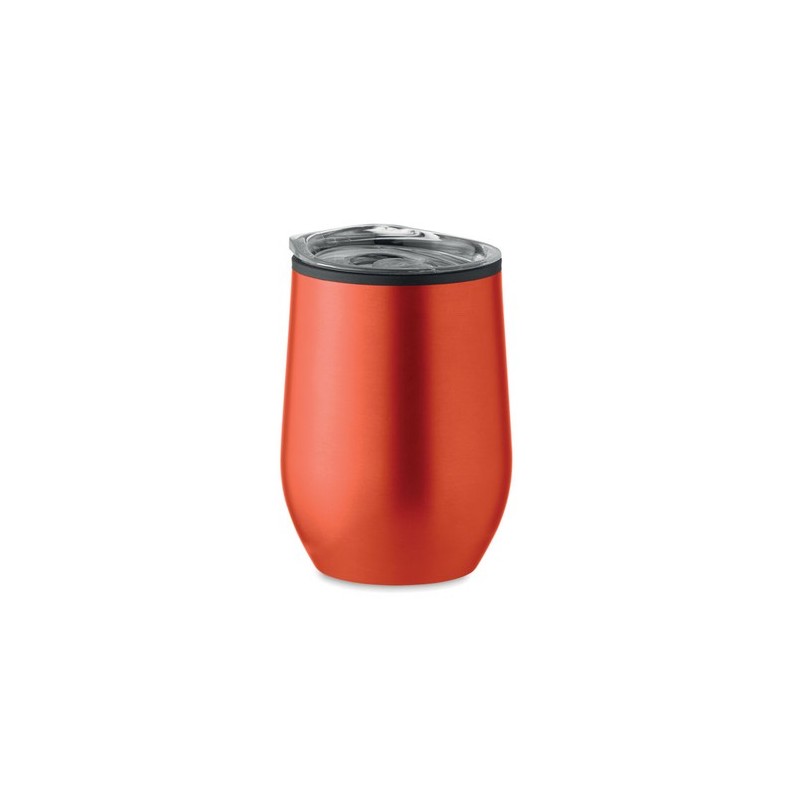 Tasse double paroi incassable personnalisée 350 ml - CHIN CHAN Matières : acier inoxydable Couleurs : rouge goodies entreprise d