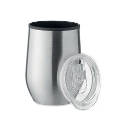 Tasse double paroi incassable personnalisée 350 ml - CHIN CHAN Matières : acier inoxydable Couleurs : argenté mat impression hau