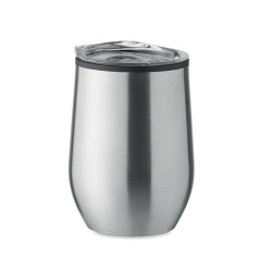 Tasse double paroi incassable personnalisée 350 ml - CHIN CHAN Matières : acier inoxydable Couleurs : argenté mat personnalisati
