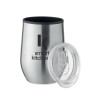 Tasse double paroi incassable personnalisée 350 ml - CHIN CHAN Matières : acier inoxydable Couleurs : argenté mat impression log