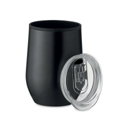 Tasse double paroi incassable personnalisée 350 ml - CHIN CHAN Matières : acier inoxydable Couleurs : noir personnalisable avec 