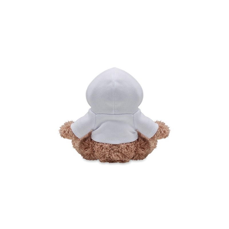 Chien en Peluche Éco-responsable avec Sweat Personnalisé - DOGGY Matières : PET Couleurs : blanc personnalisable avec votre logo