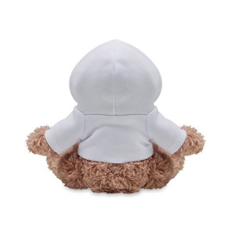 Chien en Peluche Éco-responsable avec Sweat Personnalisé - DOGGY Matières : PET Couleurs : blanc personnalisable avec votre logo