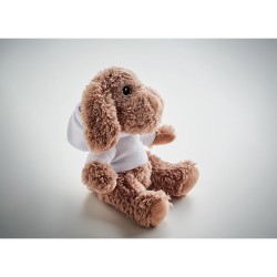 Chien en Peluche Éco-responsable avec Sweat Personnalisé - DOGGY Matières : PET Couleurs : blanc cadeau entreprise pas cher