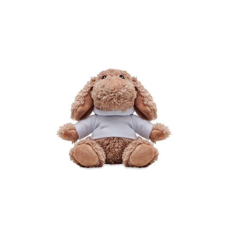 Chien en Peluche Éco-responsable avec Sweat Personnalisé - DOGGY Matières : PET Couleurs : blanc goodies publicitaire événementi