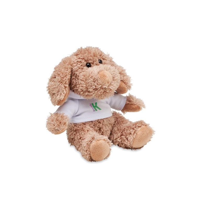 Chien en Peluche Éco-responsable avec Sweat Personnalisé - DOGGY Matières : PET Couleurs : blanc impression haute définition