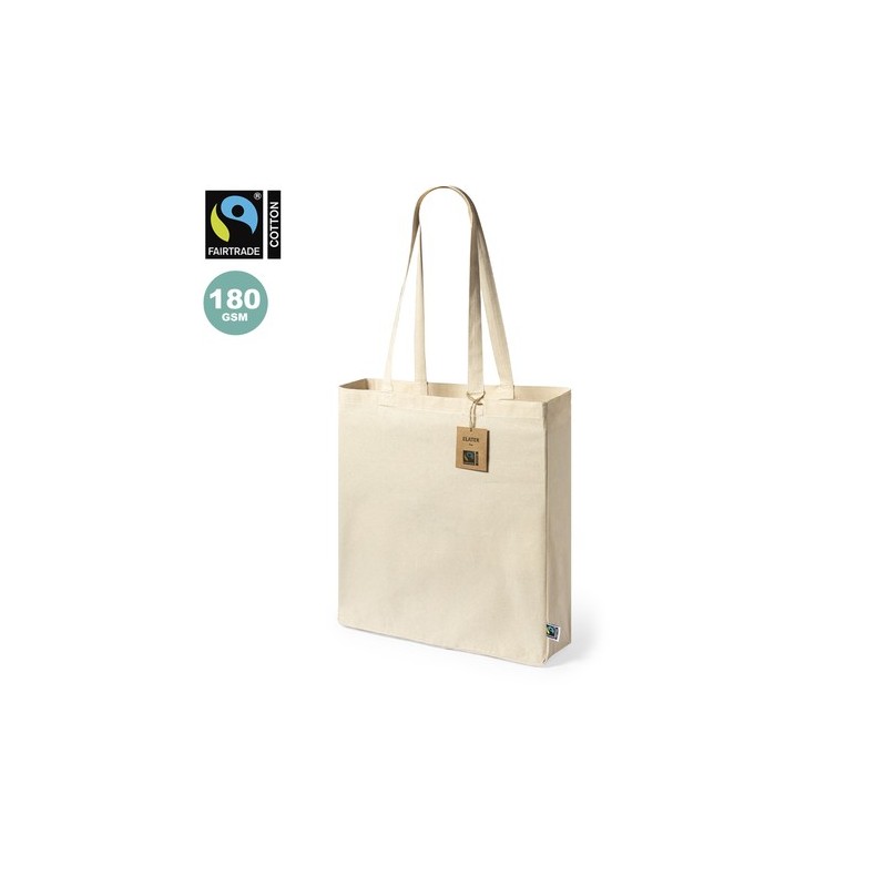 Sac Shopping Éthique Personnalisé Fairtrade Elatek Matières : coton Couleurs : naturel personnalisable avec votre logo
