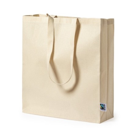 Sac Shopping Éthique Personnalisé Fairtrade Elatek Matières : coton Couleurs : naturel cadeau entreprise pas cher