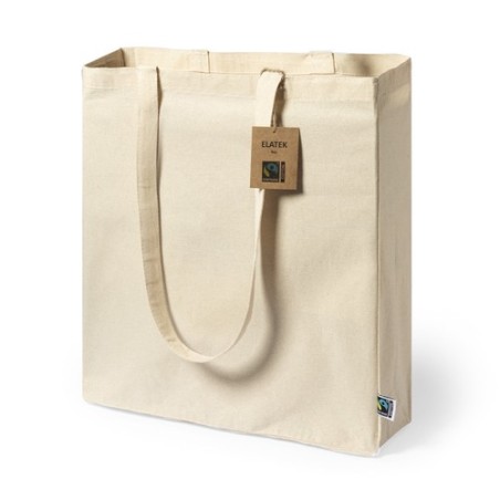 Sac Shopping Éthique Personnalisé Fairtrade Elatek Matières : coton Couleurs : naturel impression haute définition