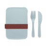 Boîte à lunch personnalisée avec couverts - SUNDAY Matières : polypropylène (PP) Couleurs : bleu bébé goodies entreprise design