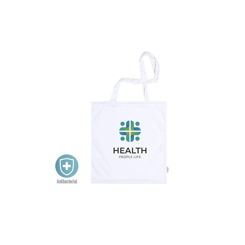 Sac Antibactérien Personnalisé Économique pour Vos Courses - Maxcron Matières : polyester Couleurs : blanc personnalisable avec 