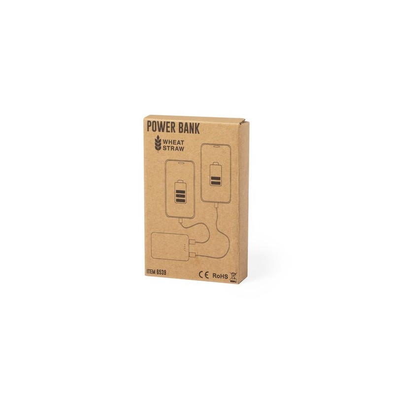 Power Bank Éco-responsable Personnalisé 5000 mAh Pas Cher - Shiden Matières : ABS Couleurs : naturel impression haute définition